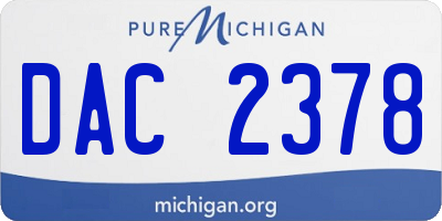 MI license plate DAC2378