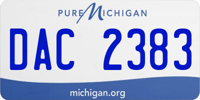 MI license plate DAC2383