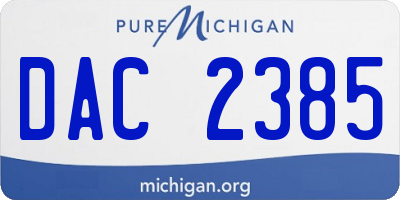 MI license plate DAC2385