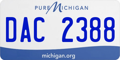 MI license plate DAC2388