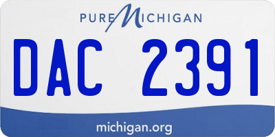 MI license plate DAC2391