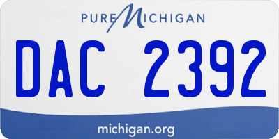 MI license plate DAC2392