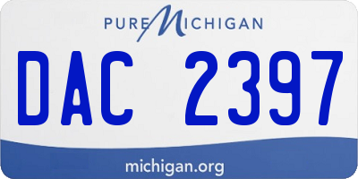 MI license plate DAC2397