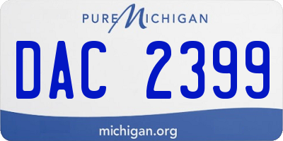 MI license plate DAC2399