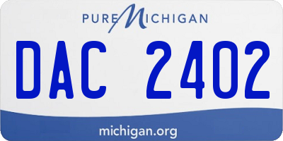 MI license plate DAC2402