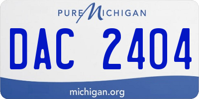MI license plate DAC2404