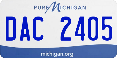 MI license plate DAC2405