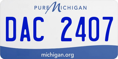 MI license plate DAC2407