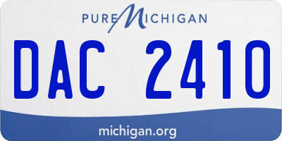 MI license plate DAC2410