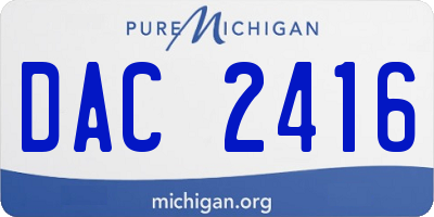 MI license plate DAC2416
