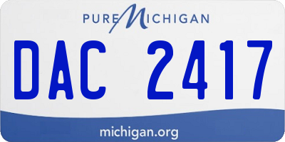 MI license plate DAC2417