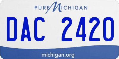 MI license plate DAC2420