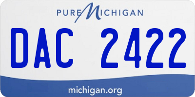 MI license plate DAC2422