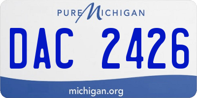 MI license plate DAC2426