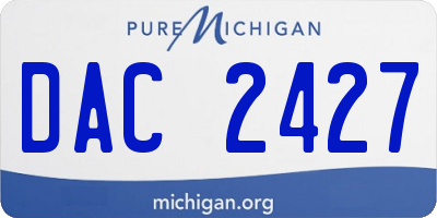 MI license plate DAC2427