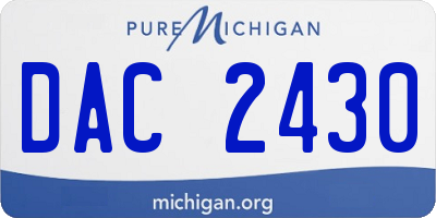 MI license plate DAC2430