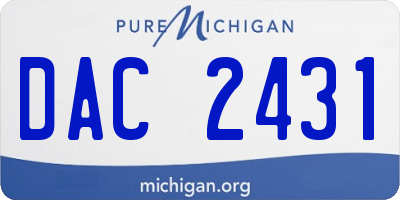 MI license plate DAC2431