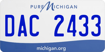 MI license plate DAC2433