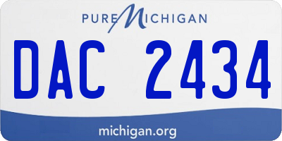 MI license plate DAC2434
