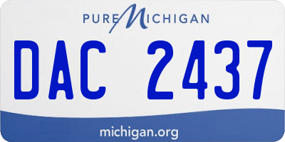 MI license plate DAC2437