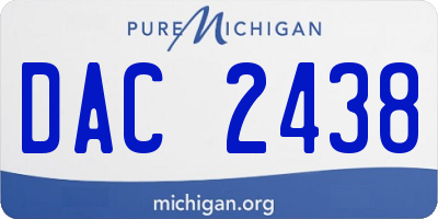 MI license plate DAC2438
