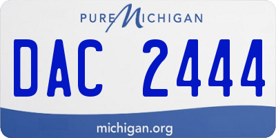 MI license plate DAC2444