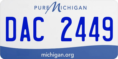 MI license plate DAC2449
