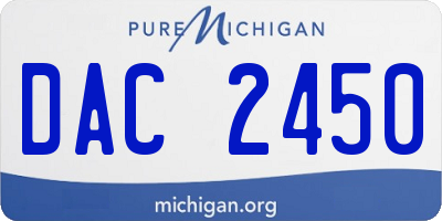 MI license plate DAC2450