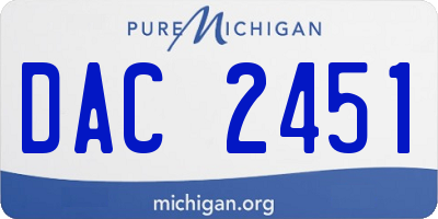 MI license plate DAC2451