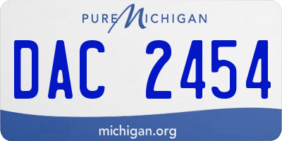 MI license plate DAC2454