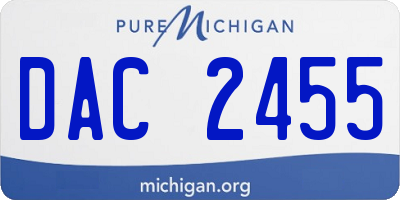 MI license plate DAC2455