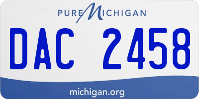 MI license plate DAC2458