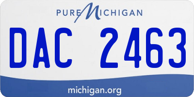 MI license plate DAC2463