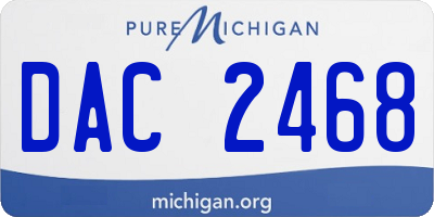 MI license plate DAC2468