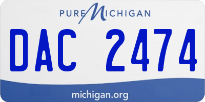 MI license plate DAC2474