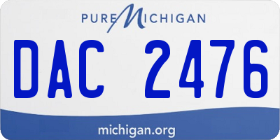 MI license plate DAC2476
