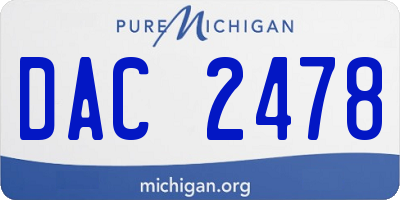 MI license plate DAC2478