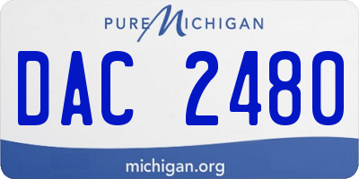 MI license plate DAC2480