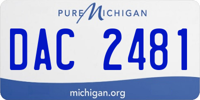 MI license plate DAC2481