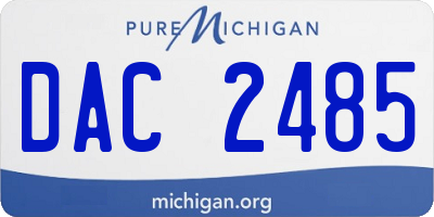 MI license plate DAC2485