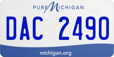 MI license plate DAC2490