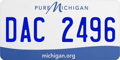 MI license plate DAC2496