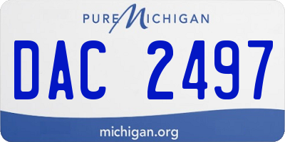 MI license plate DAC2497