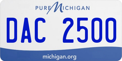 MI license plate DAC2500