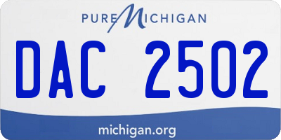 MI license plate DAC2502