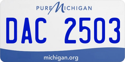 MI license plate DAC2503