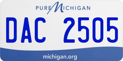 MI license plate DAC2505