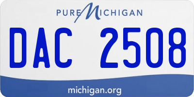 MI license plate DAC2508