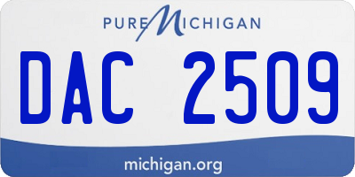 MI license plate DAC2509
