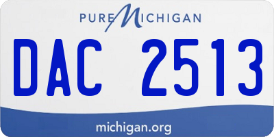 MI license plate DAC2513